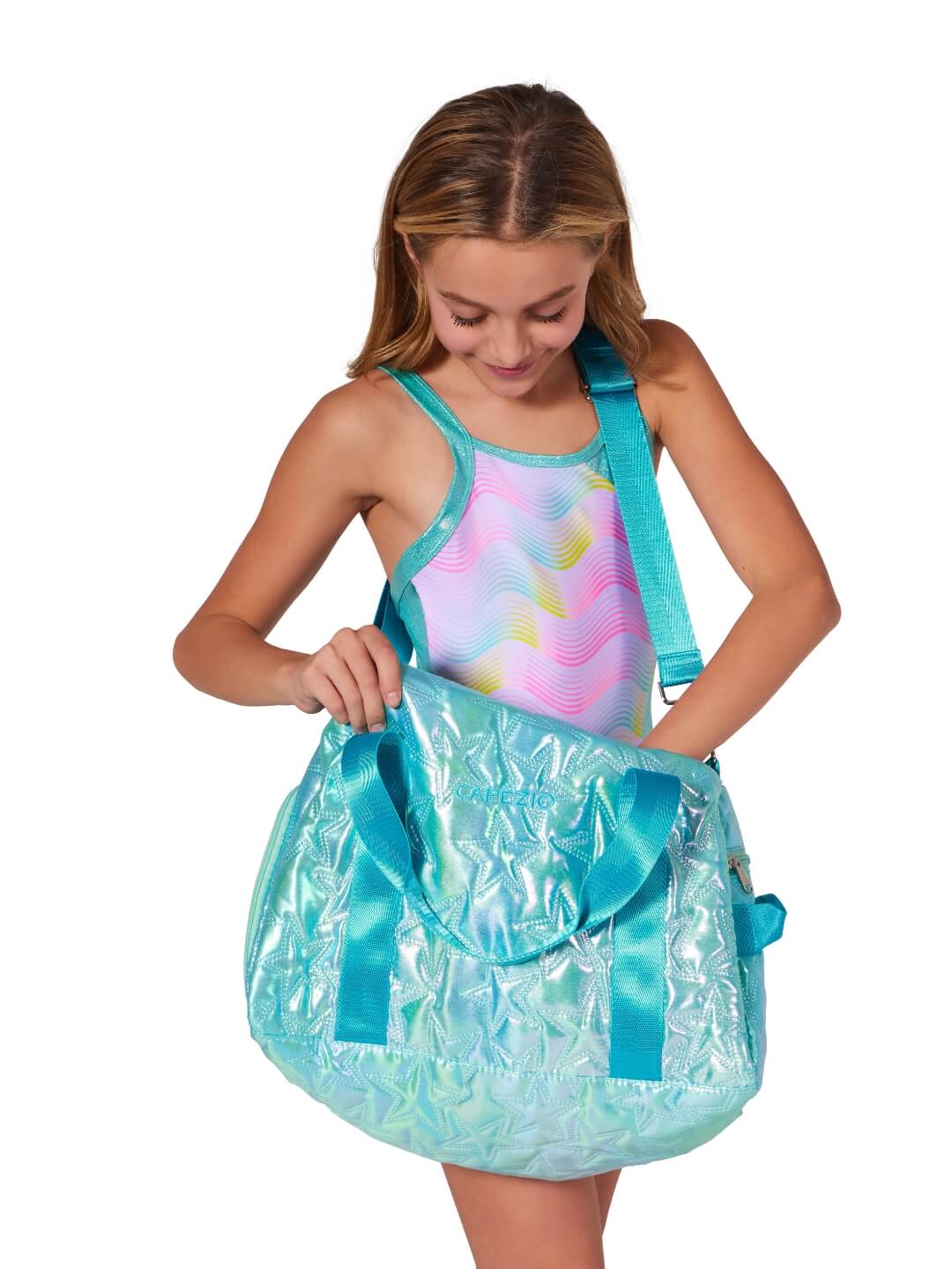 capezio_metallic_star_travel_duffle_metallic_turquoise_b323_6